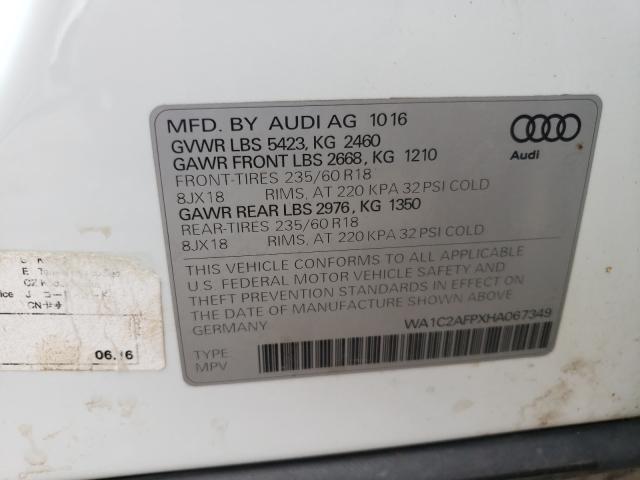 VIN WA1C2AFPXHA067349 2017 Audi Q5, Premium no.10