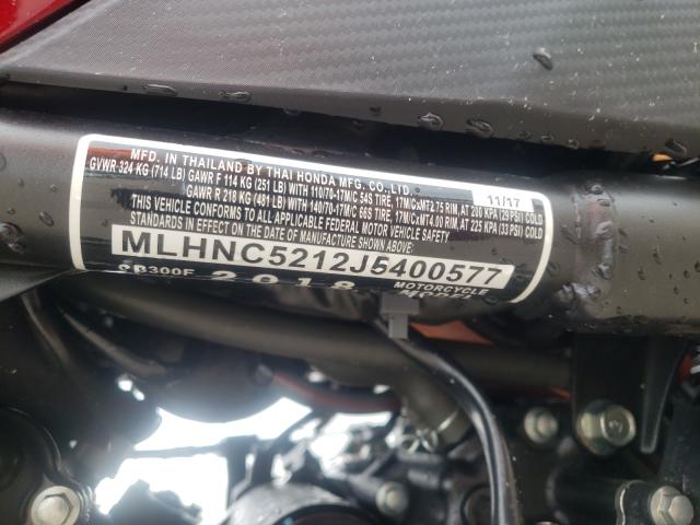 2018 HONDA CB300 F MLHNC5212J5400577
