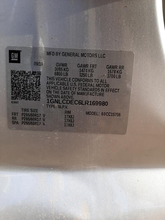 2020 CHEVROLET TAHOE POLI 1GNLCDEC6LR169980