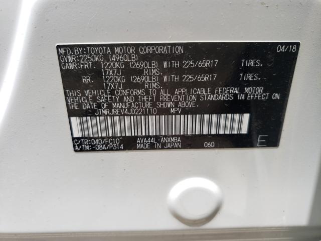 2018 TOYOTA RAV4 HV LE JTMRJREV4JD221110