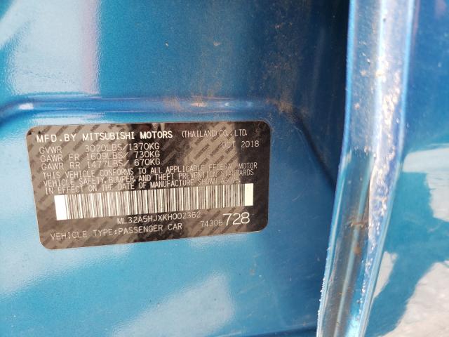 2019 MITSUBISHI MIRAGE LE ML32A5HJXKH002362