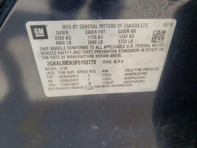2015 GMC UK 2GKALMEK0F6193770