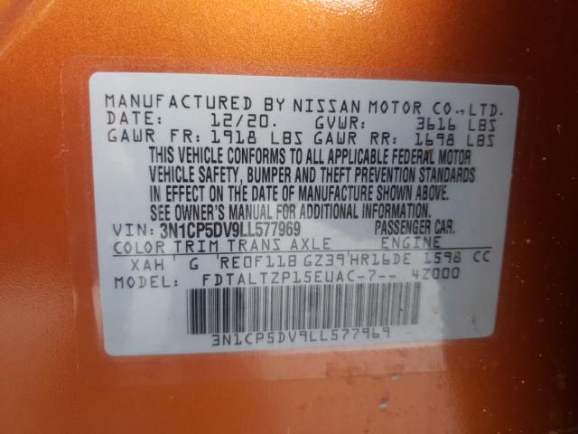 2020 NISSAN KICKS SR 3N1CP5DV9LL577969