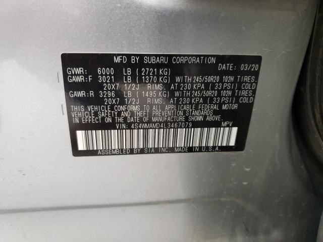 2020 SUBARU ASCENT LIM 4S4WMAMD4L3467079