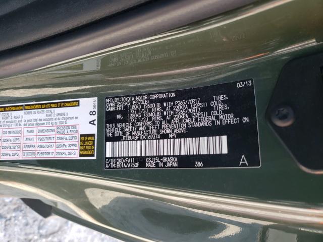 2013 TOYOTA FJ CRUISER JTEBU4BF1DK169374