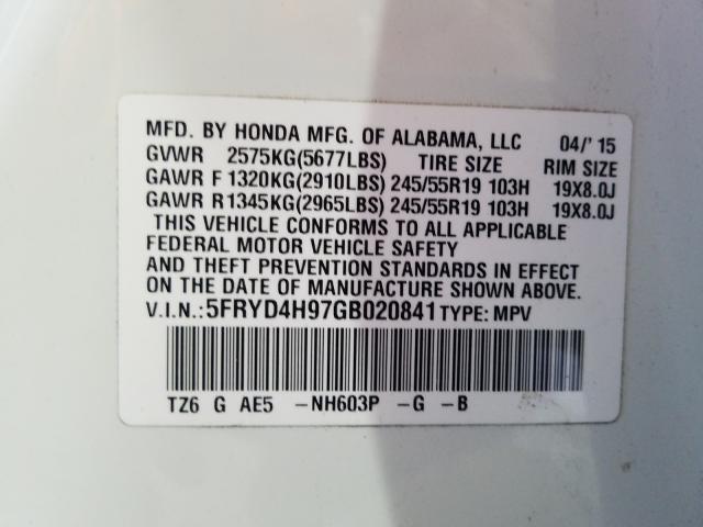 2016 ACURA MDX ADVANC 5FRYD4H97GB020841