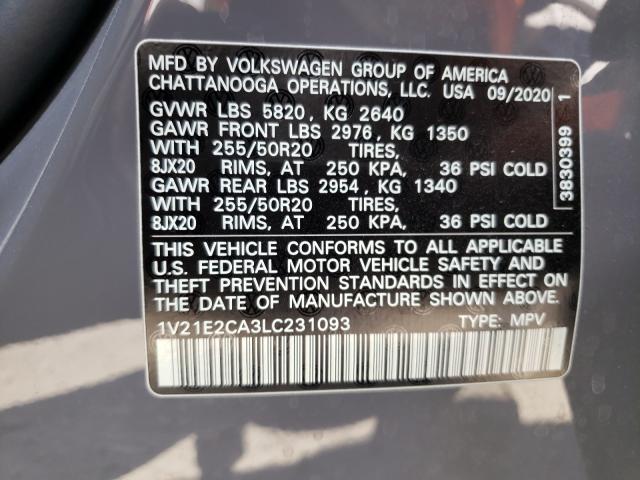 2020 VOLKSWAGEN ATLAS CROS 1V21E2CA3LC231093