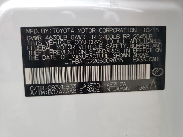 2016 LEXUS IS 200T JTHBA1D22G5009835