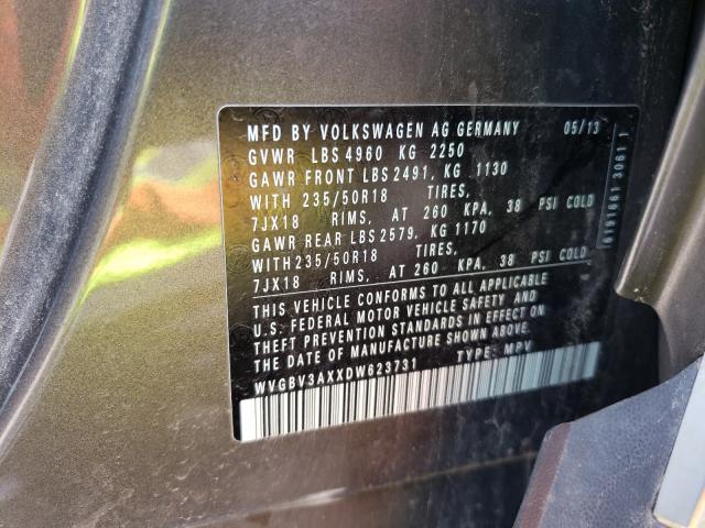 WVGBV3AXXDW623731 Volkswagen Tiguan S 2013. Фото: 9