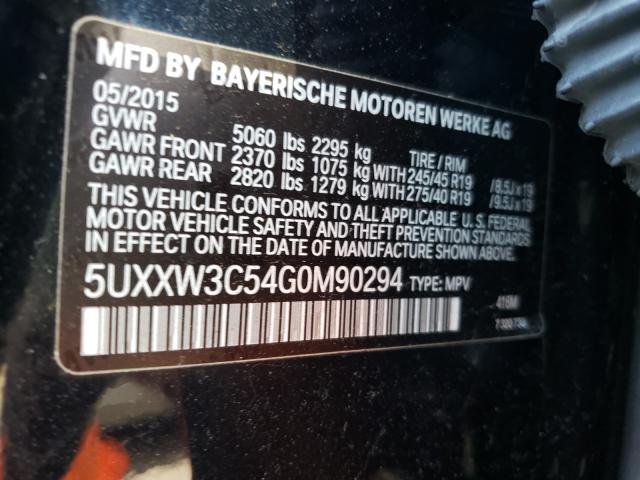 2016 BMW X4 XDRIVE2 5UXXW3C54G0M90294