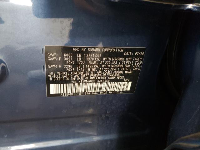 2020 SUBARU ASCENT TOU 4S4WMARD0L3468660