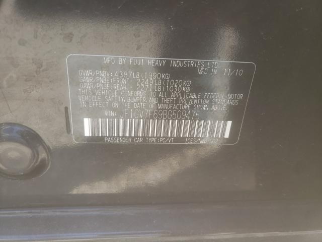 2011 SUBARU IMPREZA WR JF1GV7F69BG509475