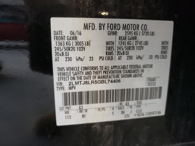 2016 LINCOLN MKX RESERV 2LMTJ8LR5GBL74406