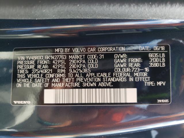 2019 VOLVO XC90 T8 IN YV4BR0CL6K1427763