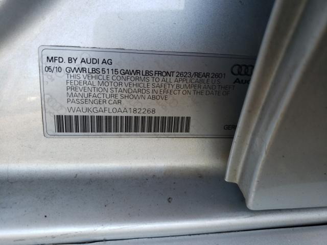 2010 AUDI S4 PRESTIG WAUKGAFL0AA182268