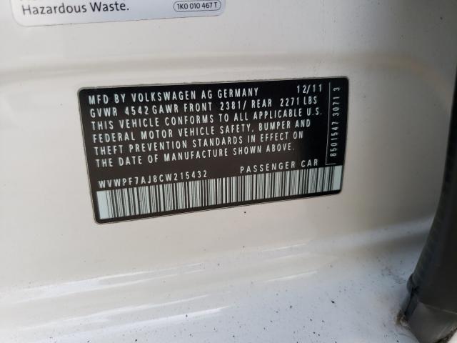 2012 VOLKSWAGEN GOLF R WVWPF7AJ8CW215432