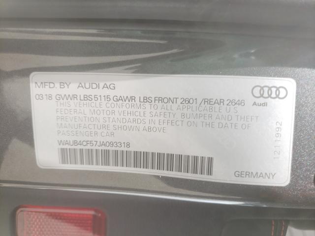 2018 AUDI S5 PREMIUM WAUB4CF57JA093318
