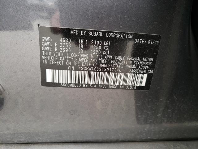 2020 SUBARU LEGACY PRE 4S3BWAC69L3017346