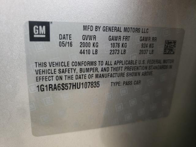 VIN 1G1RA6S57HU107835 2017 Chevrolet Volt, LT no.10