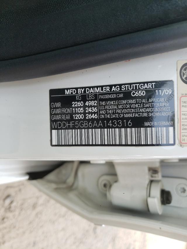 2010 MERCEDES-BENZ E350 WDDHF5GB6AA143316