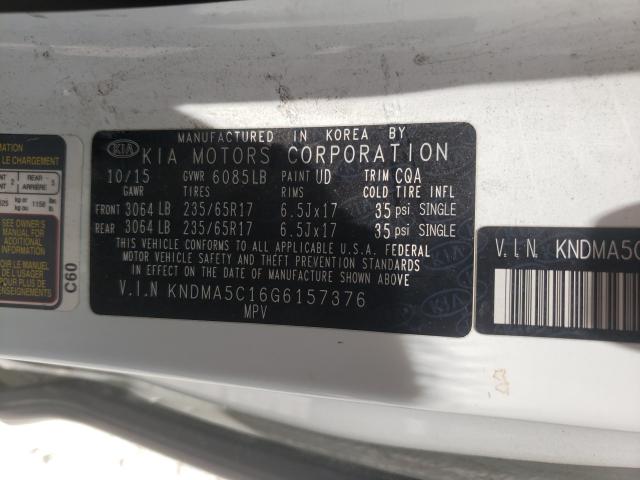 2016 KIA SEDONA L KNDMA5C16G6157376