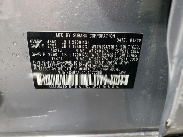 2020 SUBARU OUTBACK LI 4S4BTALC1L3177358