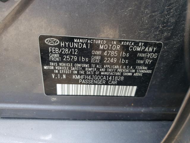 2012 HYUNDAI AZERA GLS KMHFH4JG0CA141828