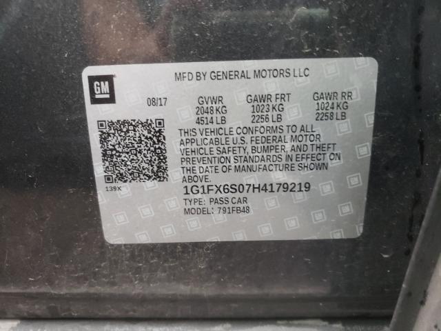 2017 CHEVROLET BOLT 1G1FX6S07H4179219