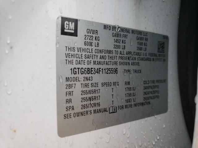 2015 GMC CANYON SLE 1GTG6BE34F1125596