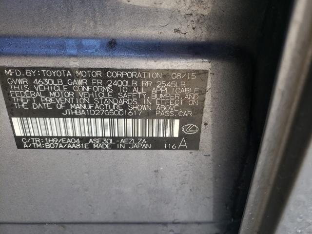2016 LEXUS IS 200T JTHBA1D27G5001617