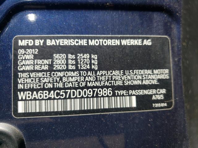 VIN WBA6B4C57DD097986 2013 BMW 6 Series, 650 XI no.10