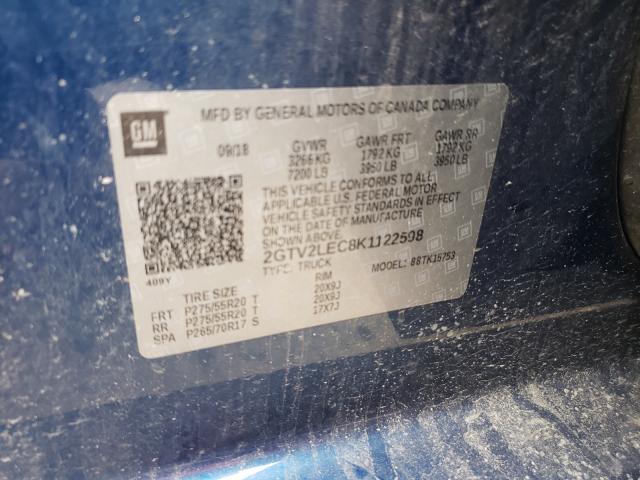 2019 GMC SIERRA LIM 2GTV2LEC8K1122598