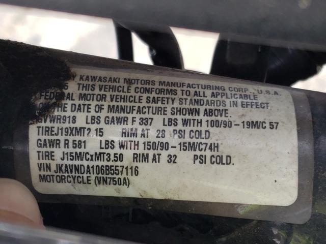 2006 KAWASAKI VN750 JKAVNDA106B557116