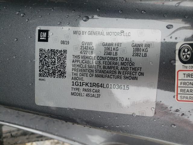 2020 CHEVROLET CAMARO ZL1 1G1FK1R64L0103615