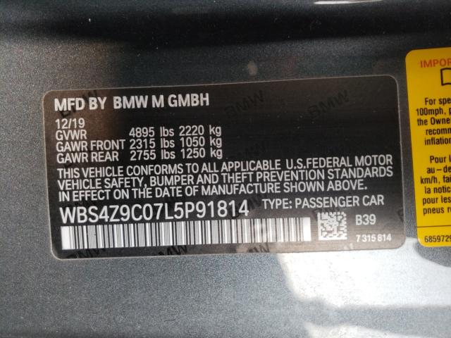 2020 BMW M4 WBS4Z9C07L5P91814