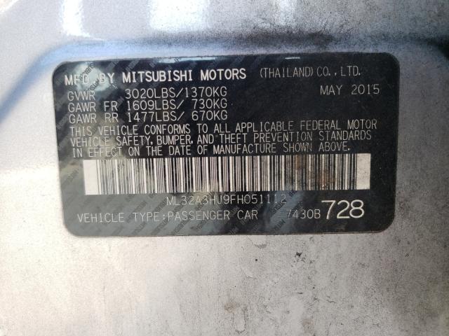2015 MITSUBISHI MIRAGE DE ML32A3HJ9FH051112