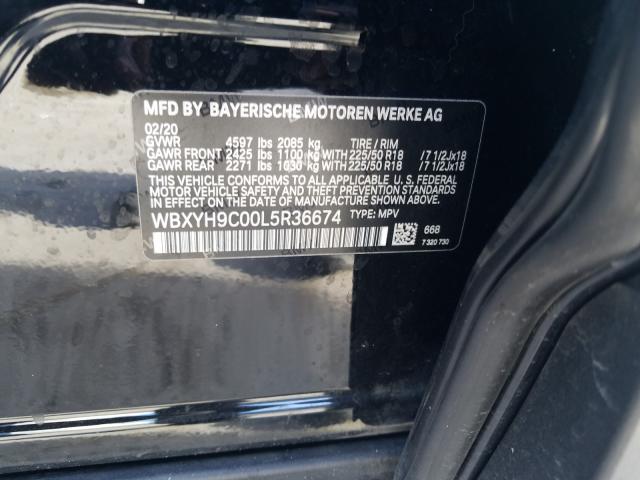 VIN WBXYH9C00L5R36674 2020 BMW X2, Sdrive28I no.10