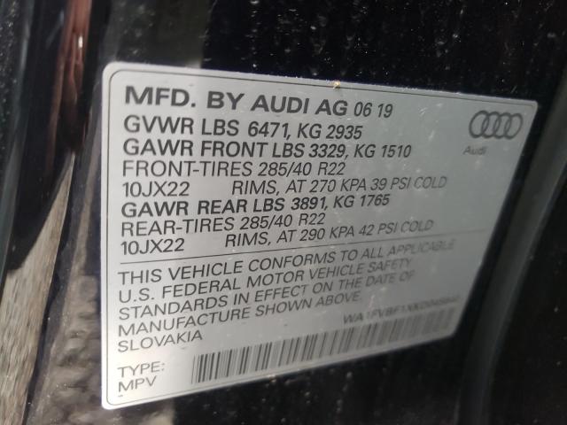 2019 AUDI Q8 PRESTIG WA1FVBF1XKD045640
