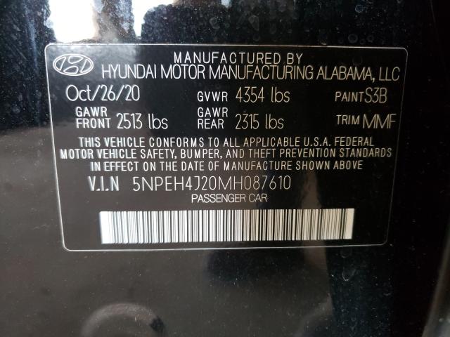 2021 HYUNDAI SONATA LIM 5NPEH4J20MH087610