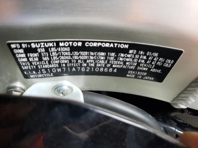 2006 SUZUKI GSX1300 R JS1GW71A762108684