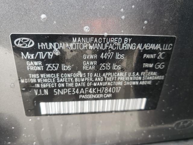 2019 HYUNDAI SONATA LIM 5NPE34AF4KH784017