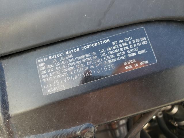 2011 SUZUKI DL650 A JS1VP54B3B2101626