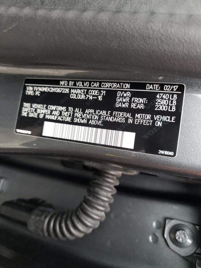 2017 VOLVO V60 T5 PRE YV140MEK2H1367226