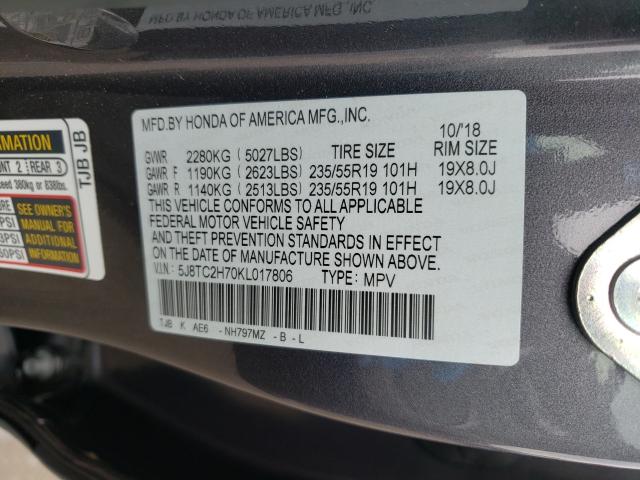 2019 ACURA RDX ADVANC 5J8TC2H70KL017806