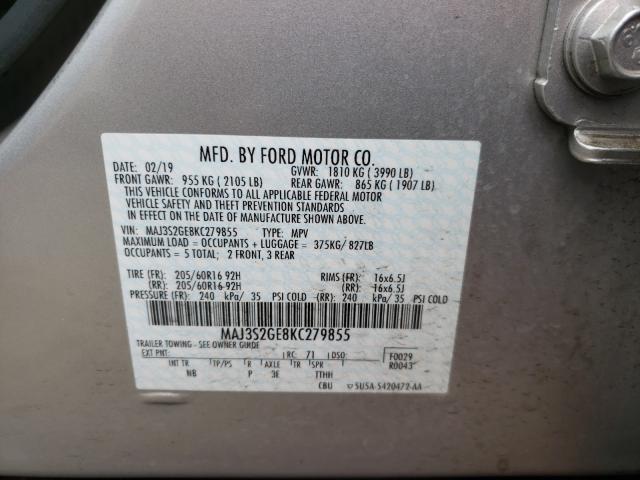 2019 FORD ECOSPORT MAJ3S2GE8KC279855