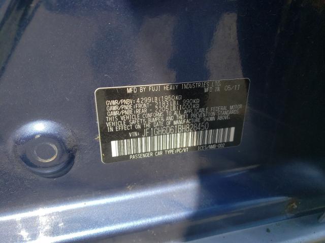 2011 SUBARU IMPREZA OU JF1GH6D61BH828450