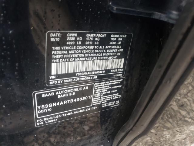 2011 SAAB 9-5 TURBO YS3GN4AR7B4003017