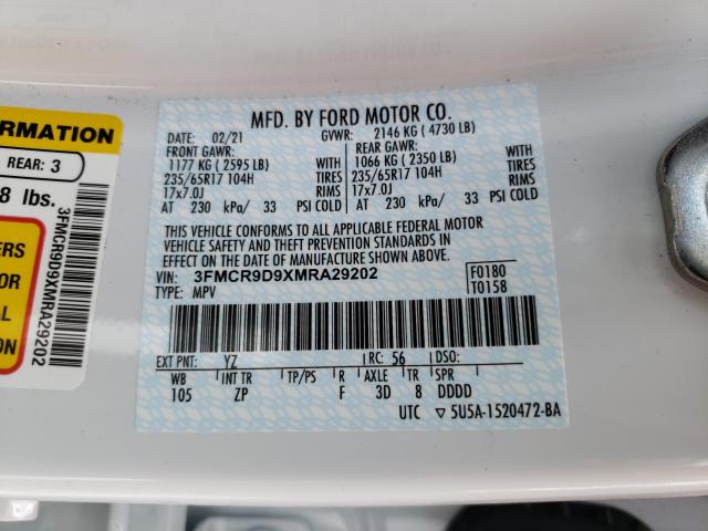 2021 FORD BRONCO SPO 3FMCR9D9XMRA29202