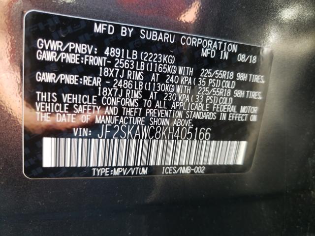 2019 SUBARU FORESTER T JF2SKAWC8KH405166