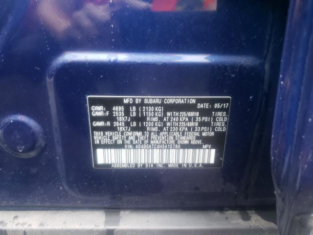 2017 SUBARU OUTBACK TO 4S4BSATC4H3415780